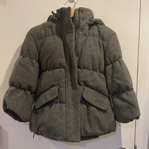 Gap grey, wool, down hooded puffer coat